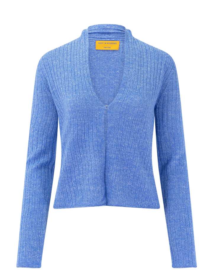 rib stealth cardi in delft blue