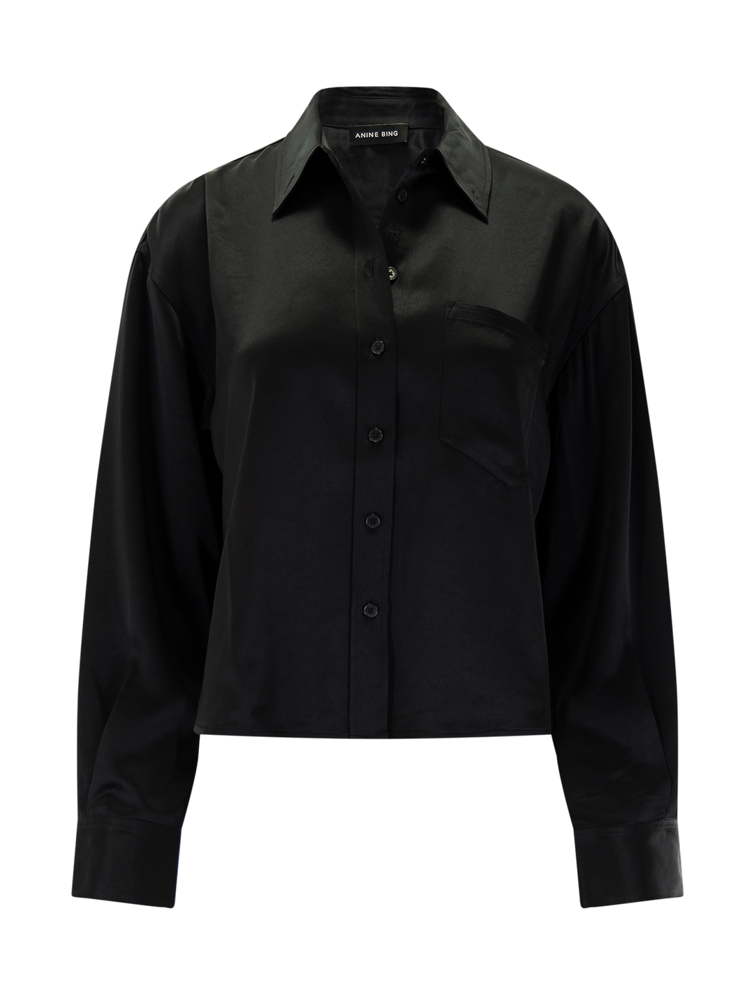scott cropped shirt in black