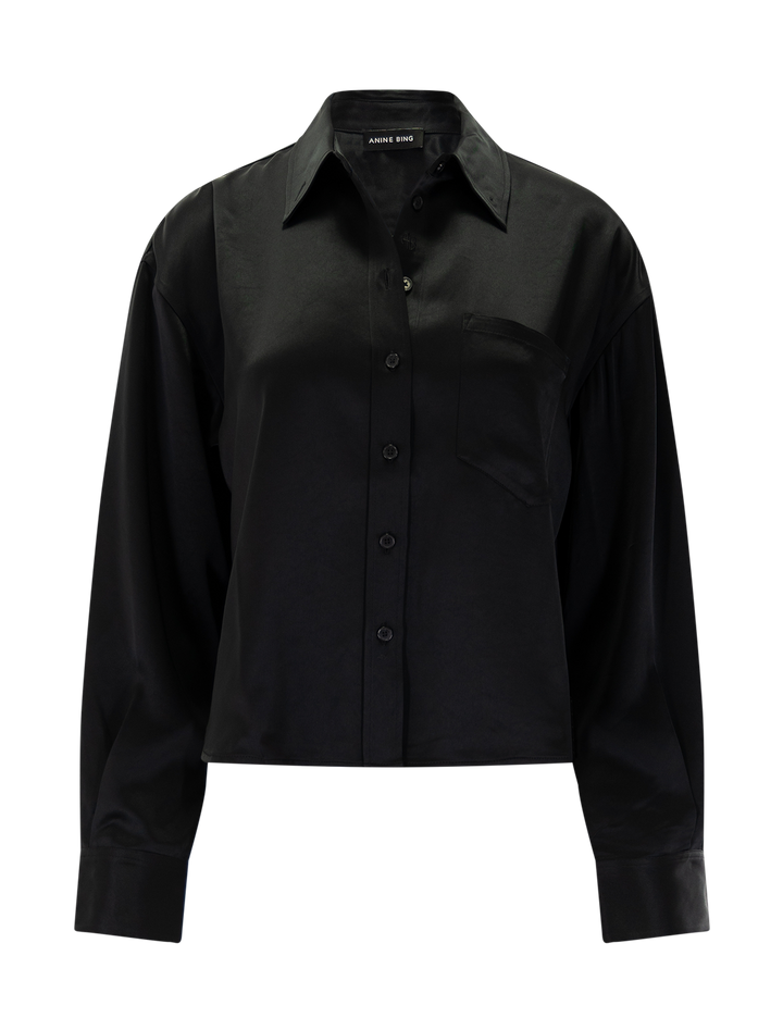 scott cropped shirt in black
