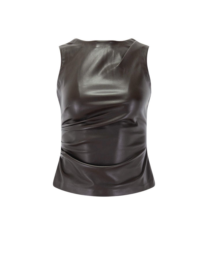 the meg top in dark chocolate