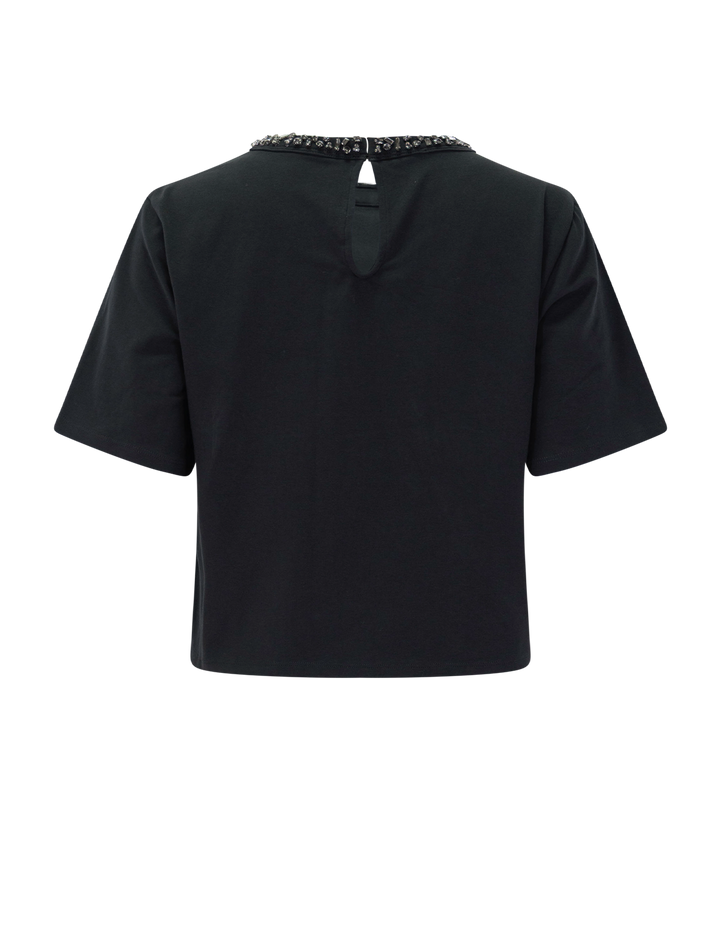 sebastian jewel neck tee in black