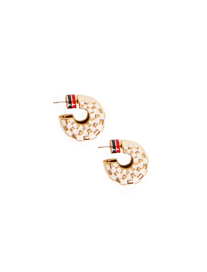 le hoop checker in cream