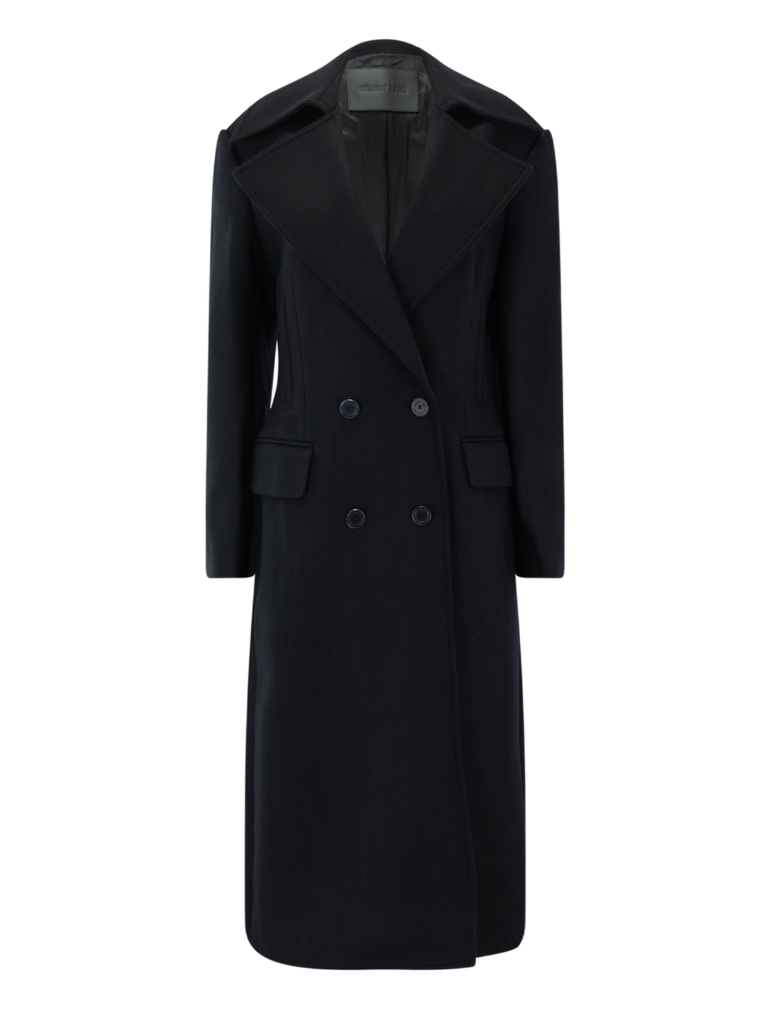 sculptural coat in black