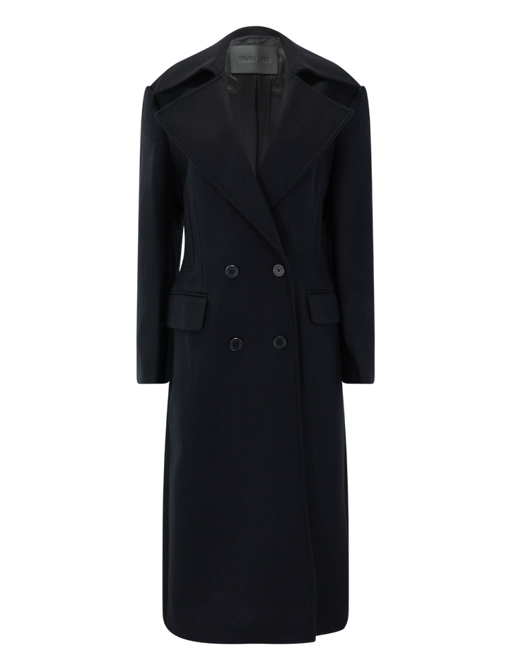 sculptural coat in black