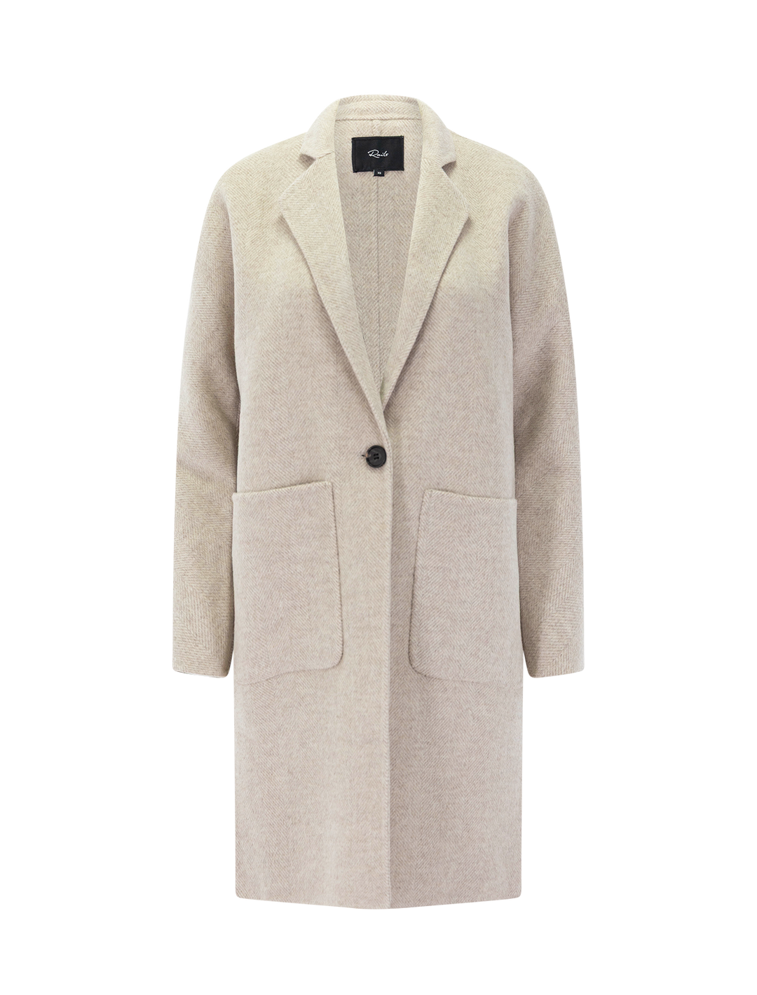 everest coat in oat herringbone