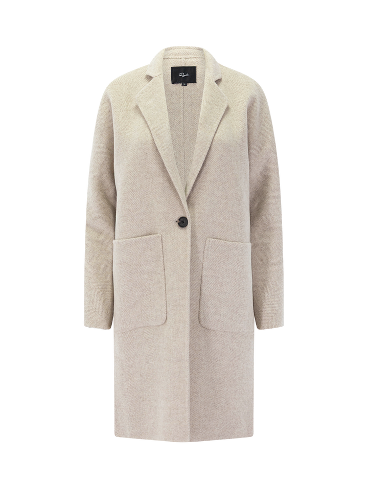 everest coat in oat herringbone