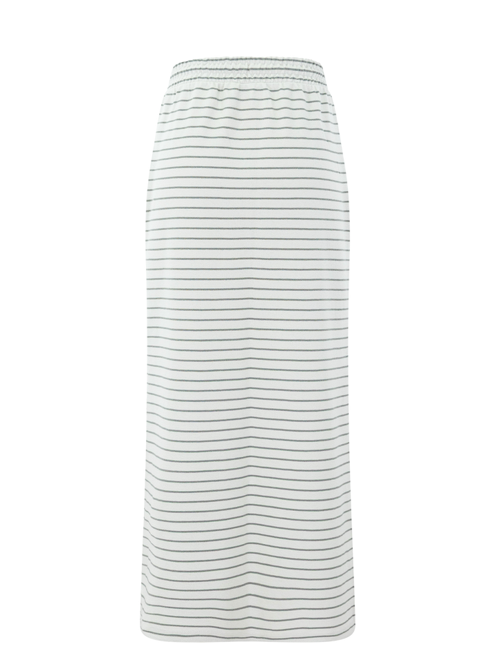 kennedy stripe skirt in pale oak and eucalyptus stripe