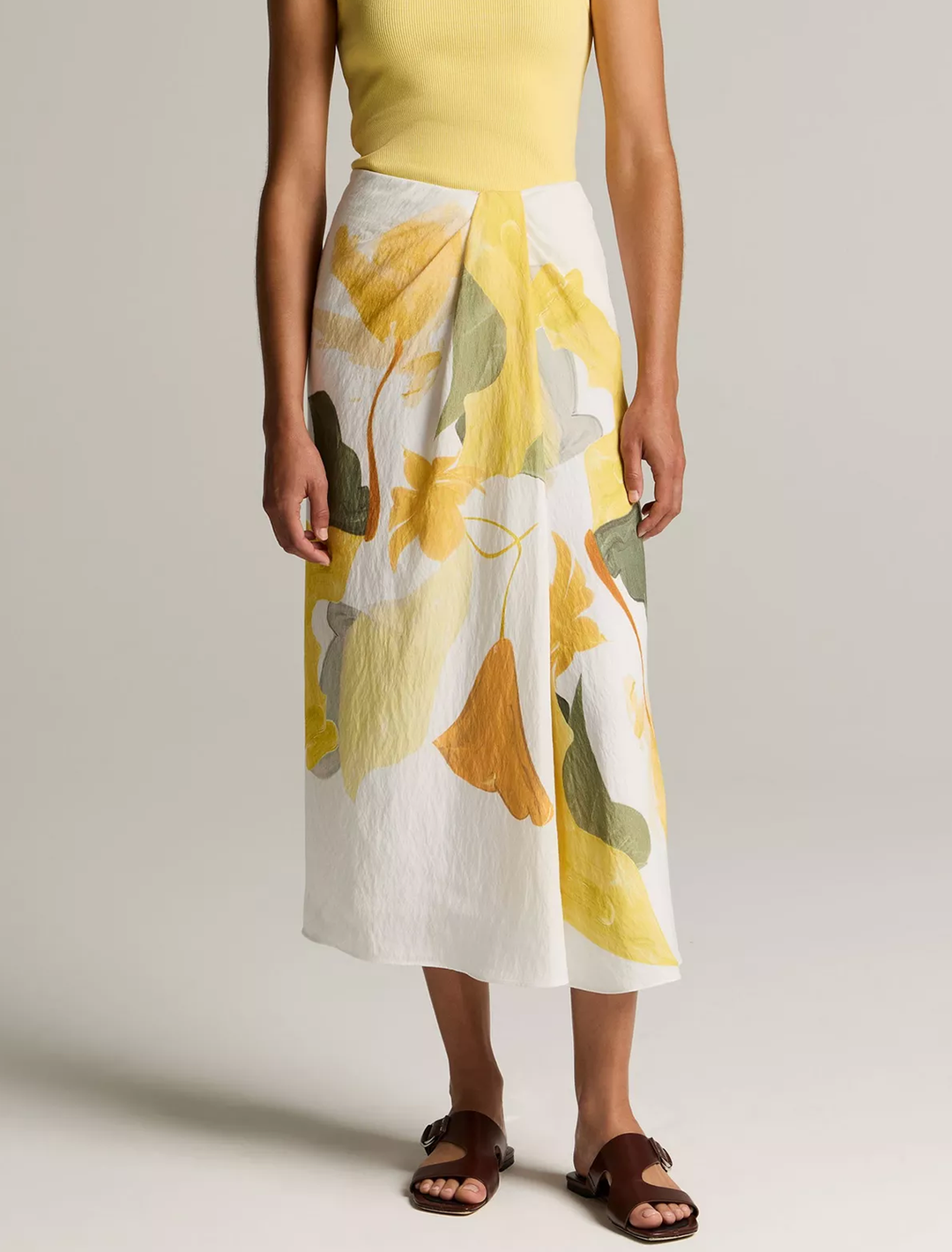 painted abstract draped skirt
