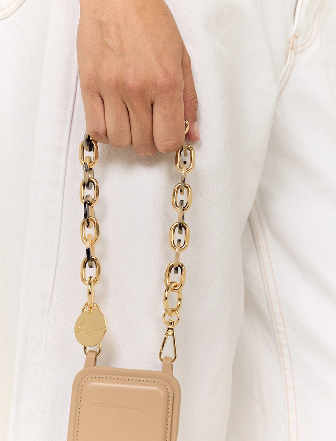 cassie beige tortoiseshell chain