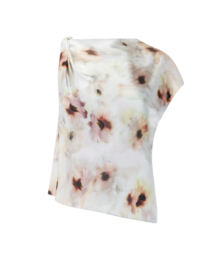 soft peony twist shoulder top
