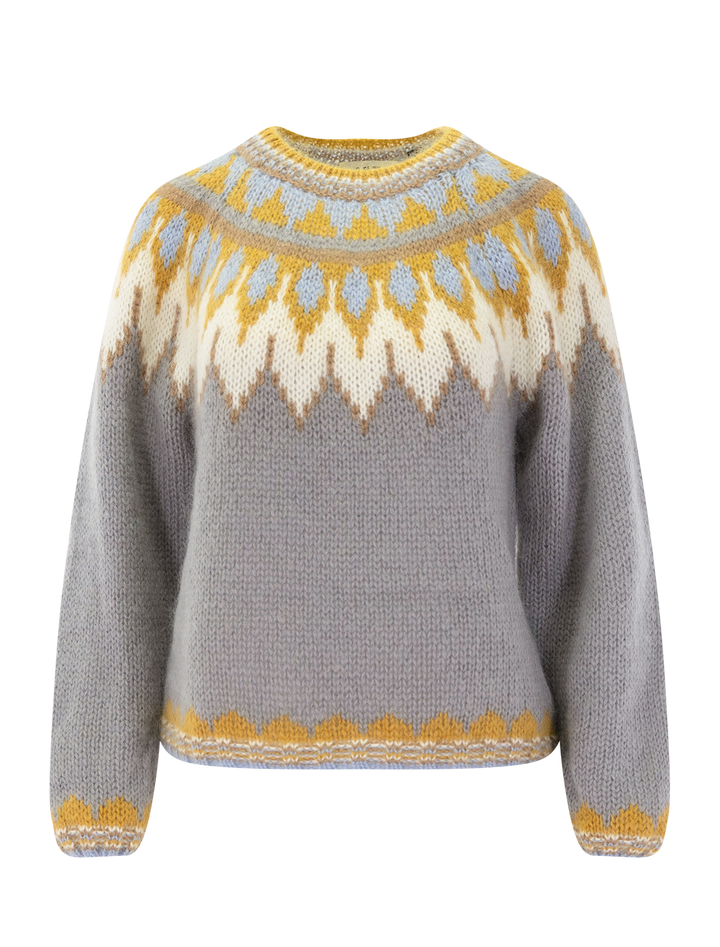 klelia fair isle sweater in grey