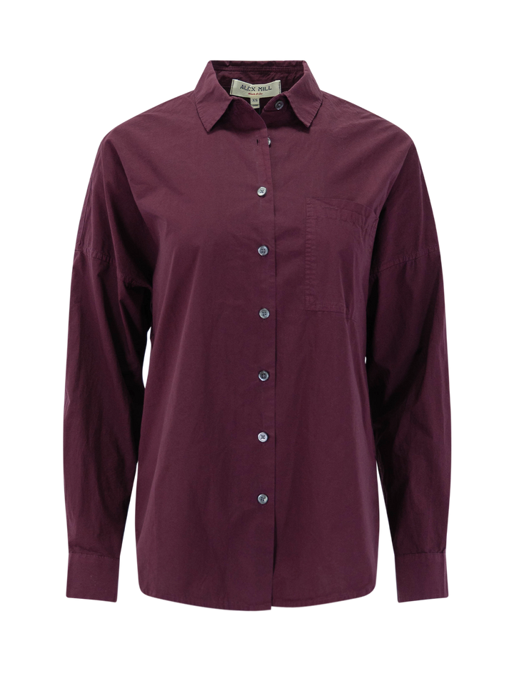 jo shirt in cotton poplin in plum