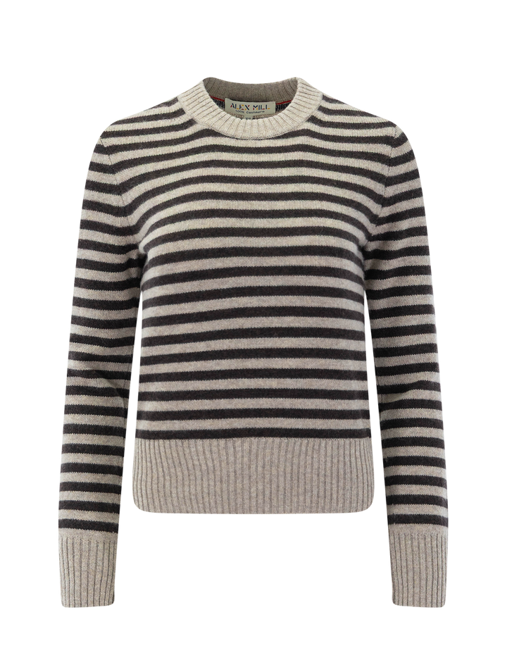 marais cashmere sweater in espresso stripe