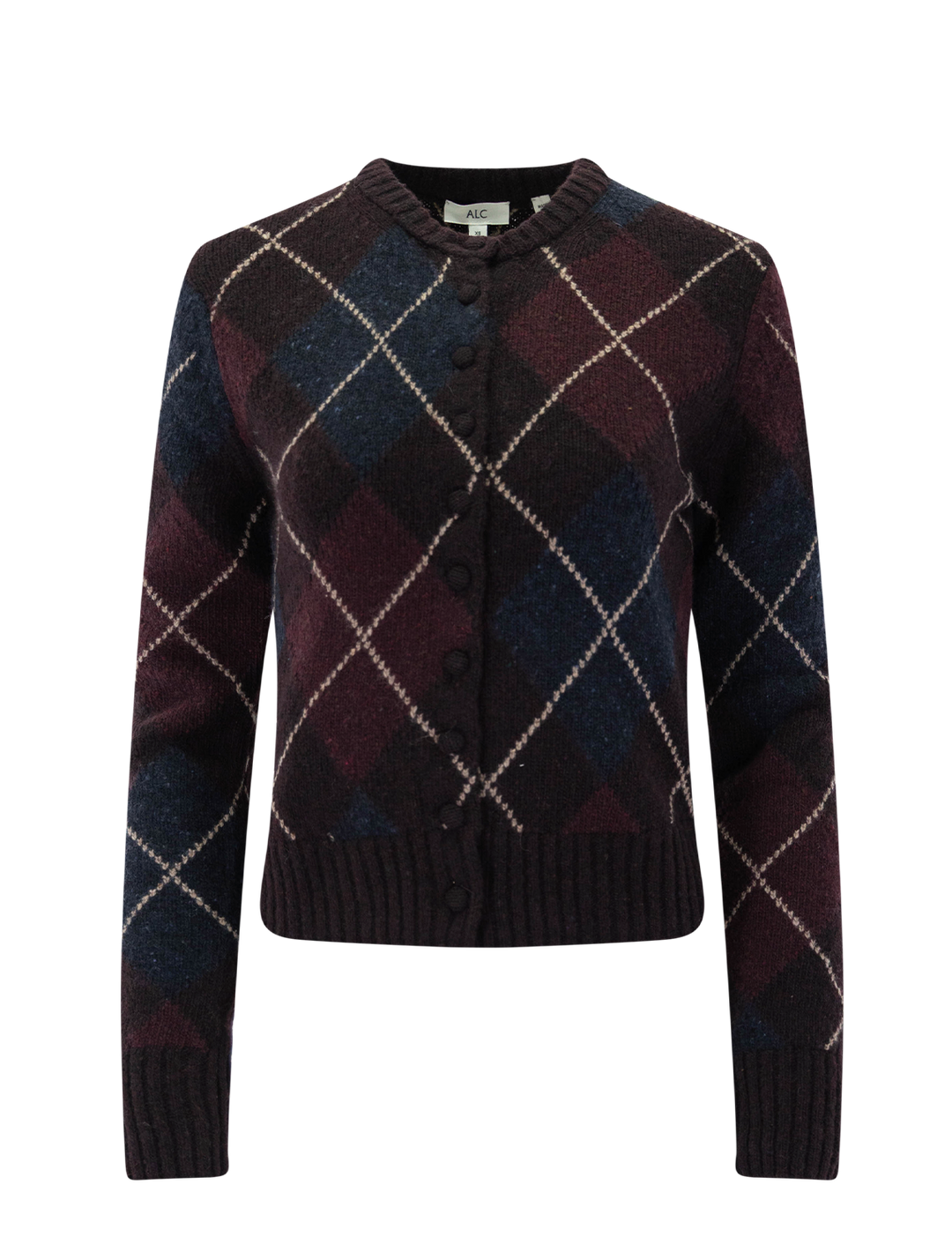 skyler argyle cardigan in ganache combo
