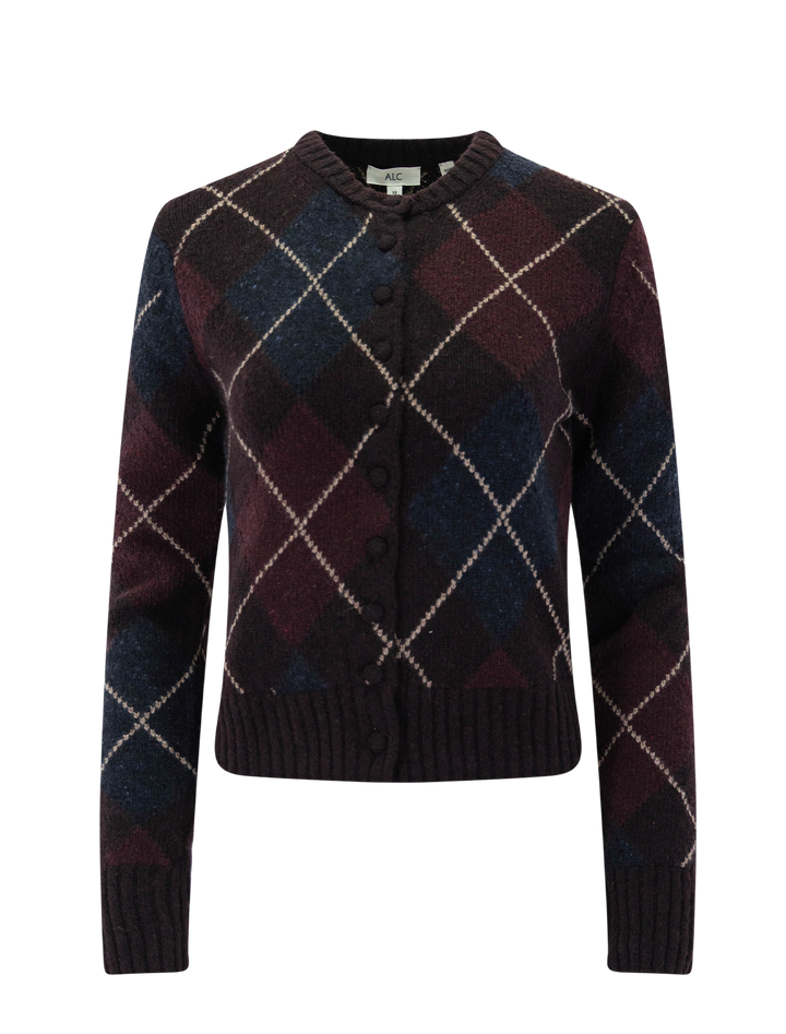 skyler argyle cardigan in ganache combo