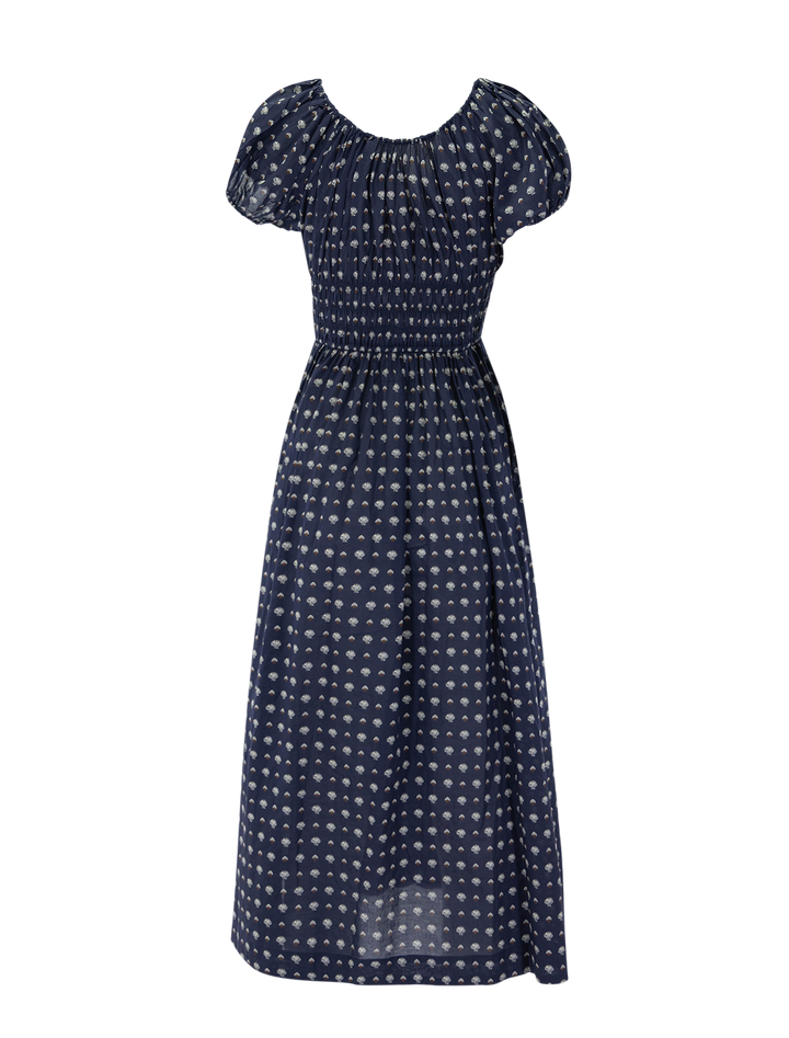 quinn dress in bleu foulard de la mer