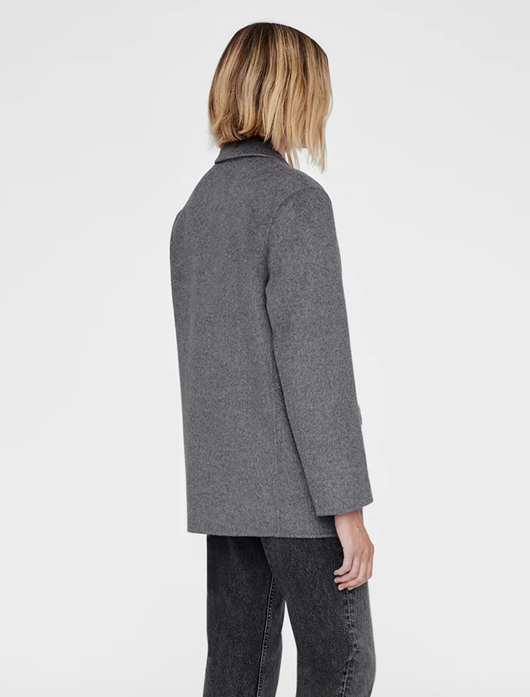 quinn cashmere blend blazer in heather grey