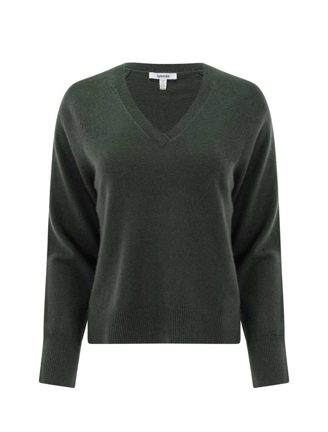 tori cashmere v neck sweater in pine