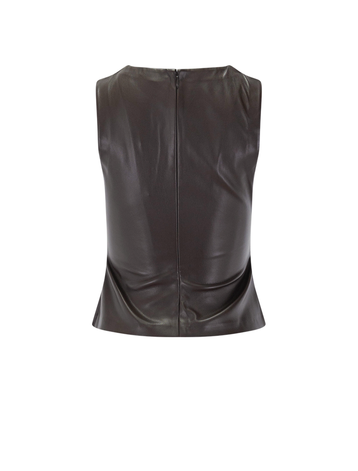 the meg top in dark chocolate