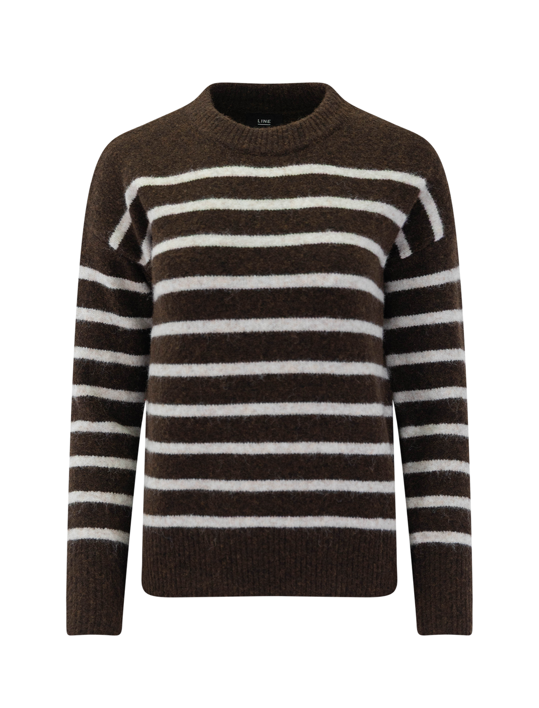 celeste pullover in chocolate almond stripe