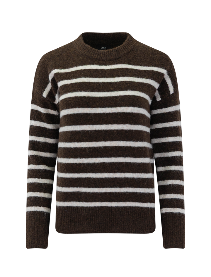 celeste pullover in chocolate almond stripe