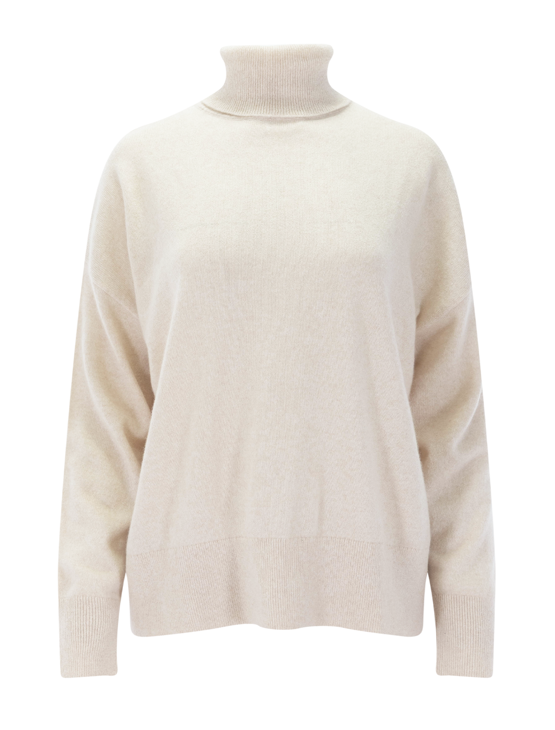 tori cashmere turtleneck in wheat heather