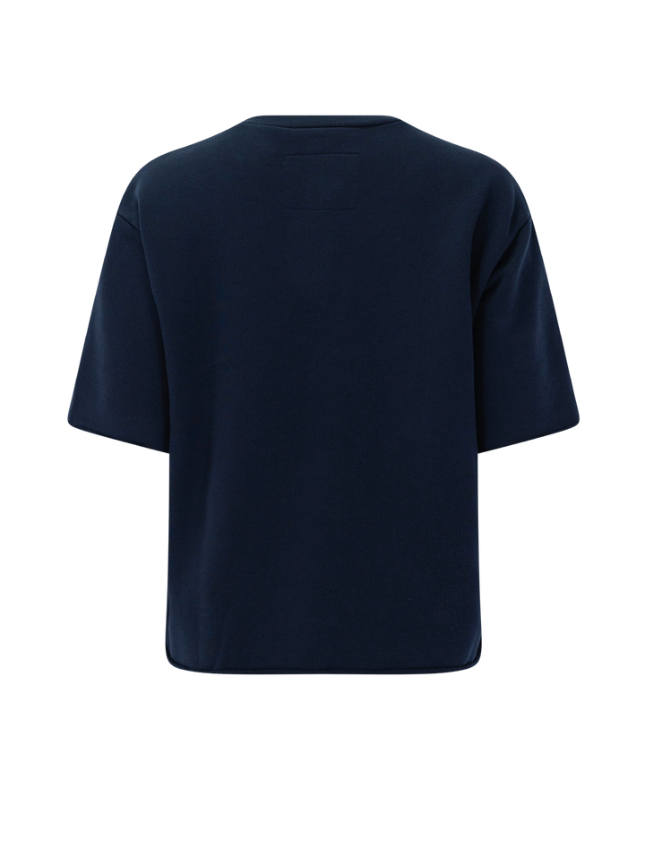 perry triple terry tee in classic navy