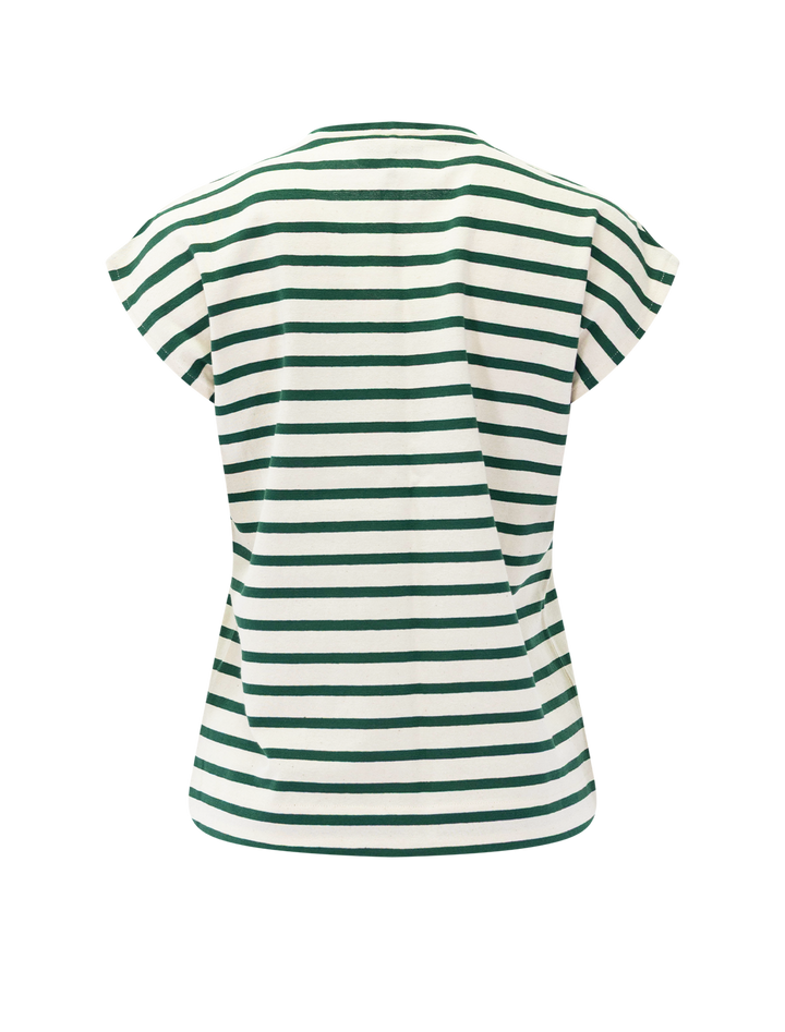 theoxane mariniere tee in green stripe