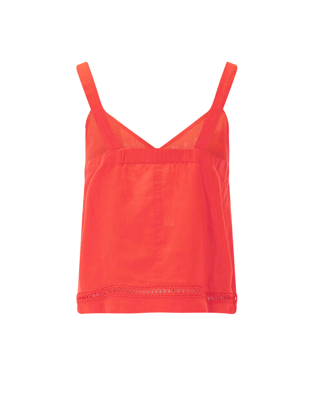 stella linen trim tank in scarlet