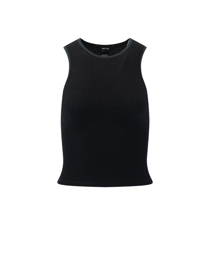 muscle rib tank in black