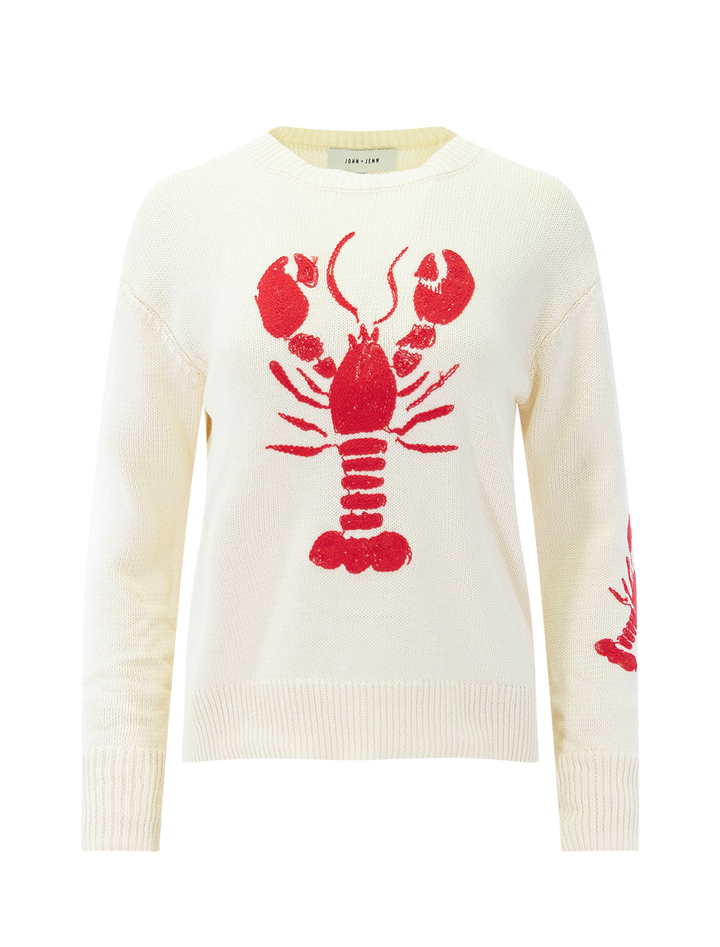 caesar lobster embroidery pullover