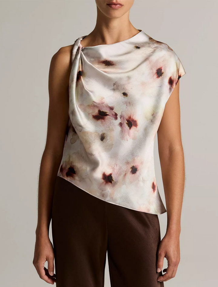 soft peony twist shoulder top