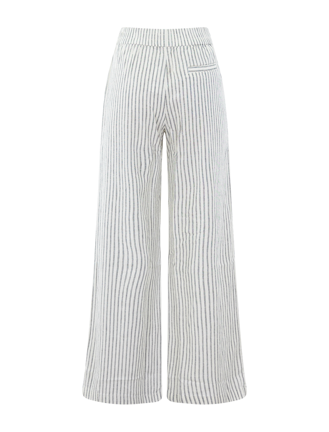 allison hemp trousers in cream and navy stripe