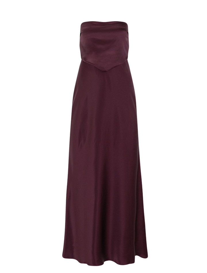elaia dress in deep fig
