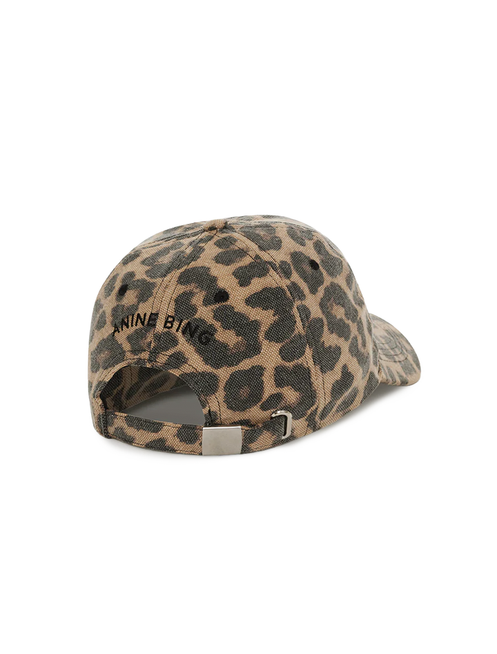 jeremy baseball cap in black and brown leopard