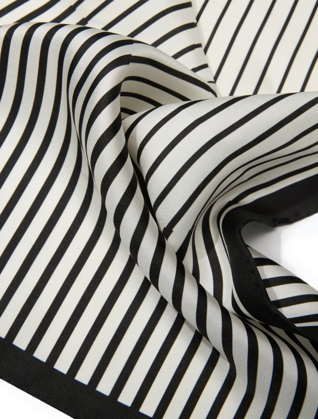 pinstripe silk bandana in black and white
