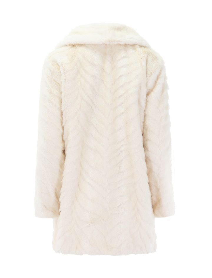 toira faux fur coat in champagne