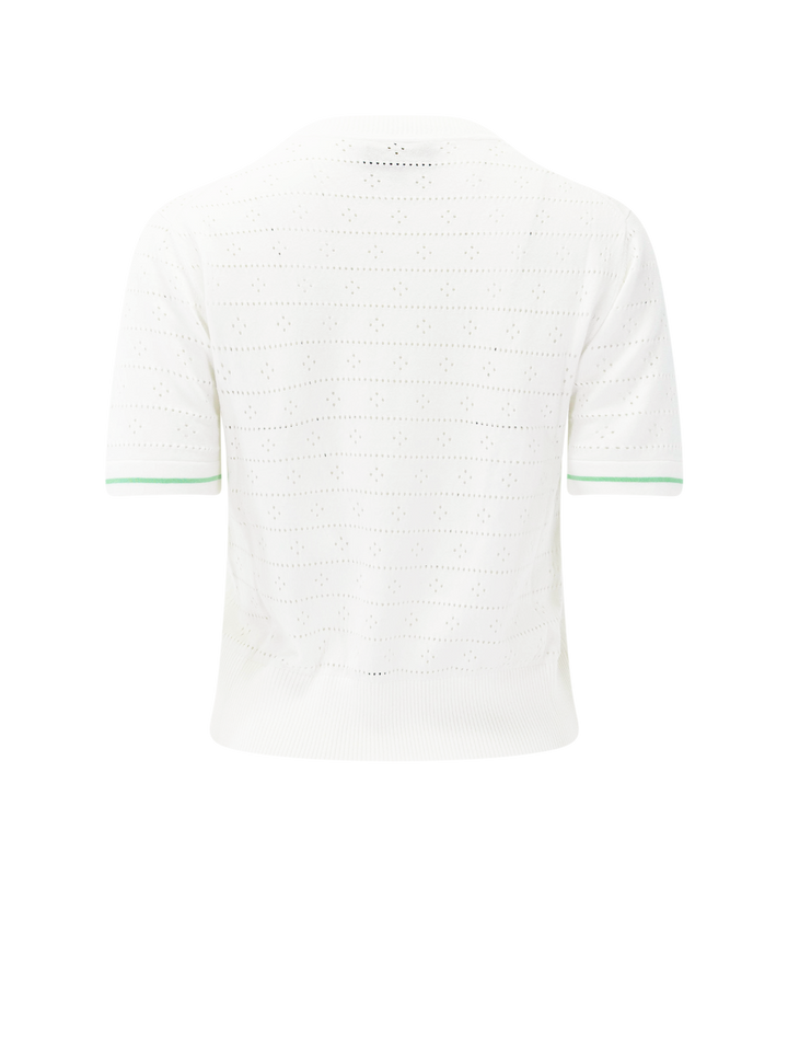silva short sleeve sweater in off white