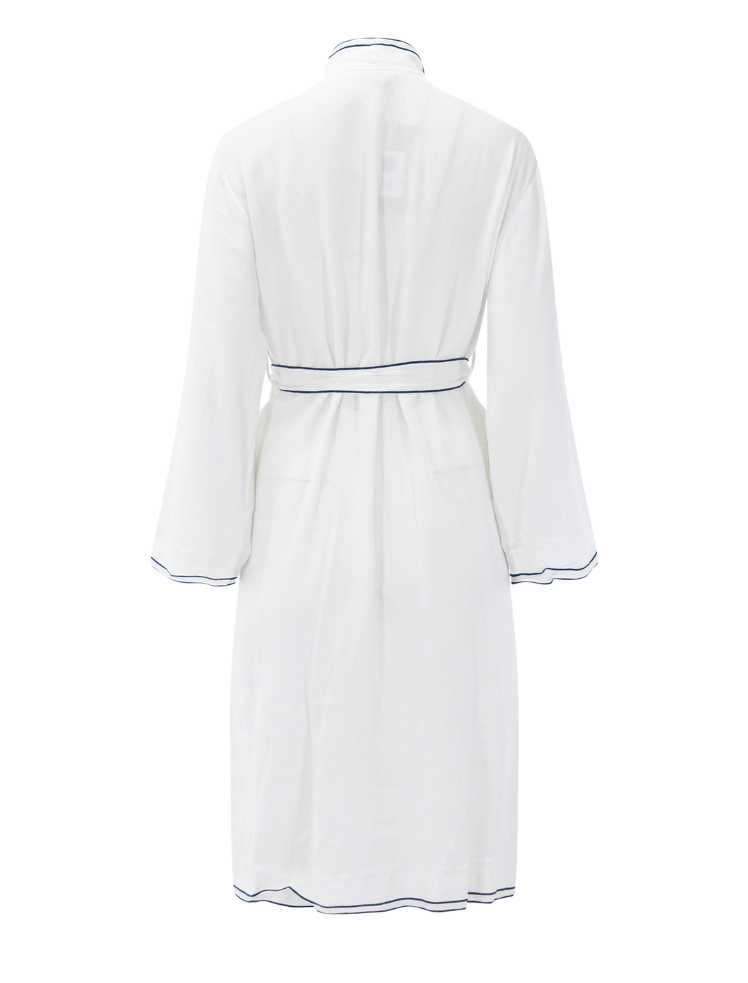 linen blend long sleeve robe