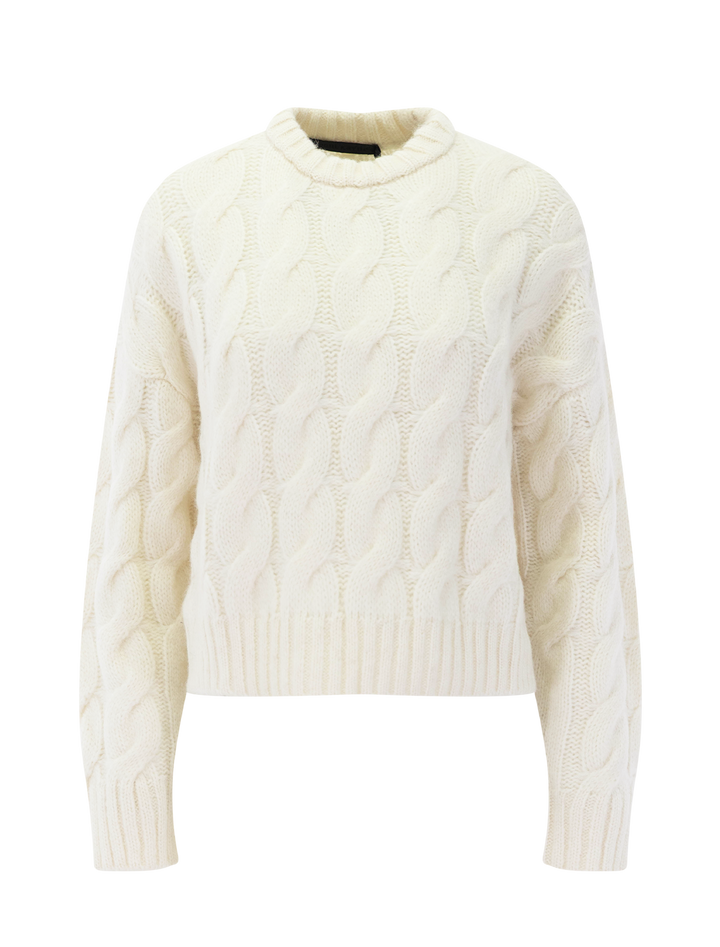 cable serena crewneck in ivory