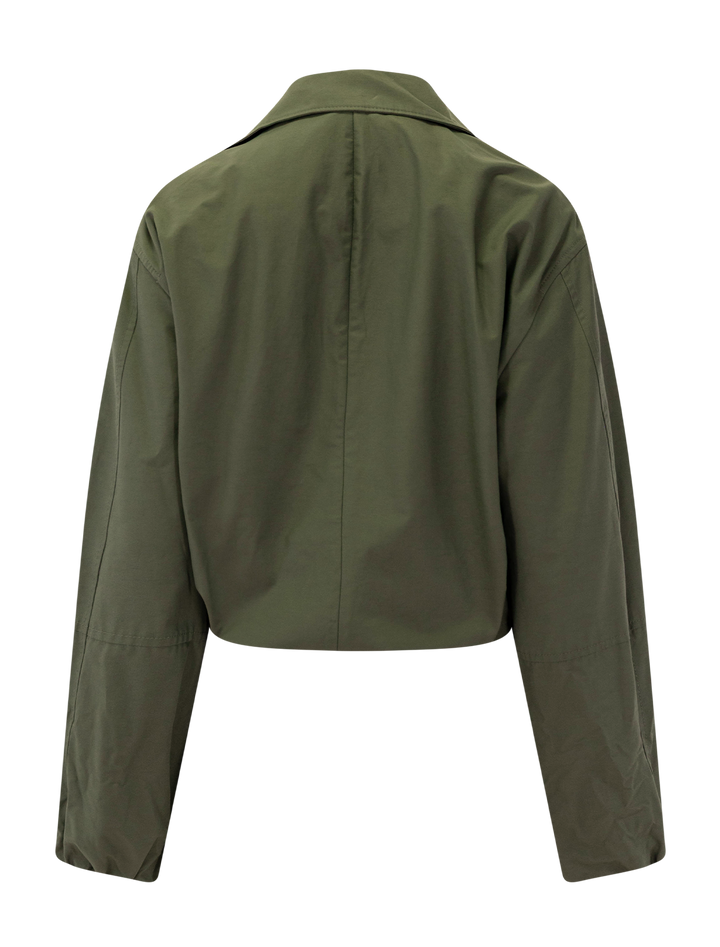 sculpted parachute jacket in pinegrove green