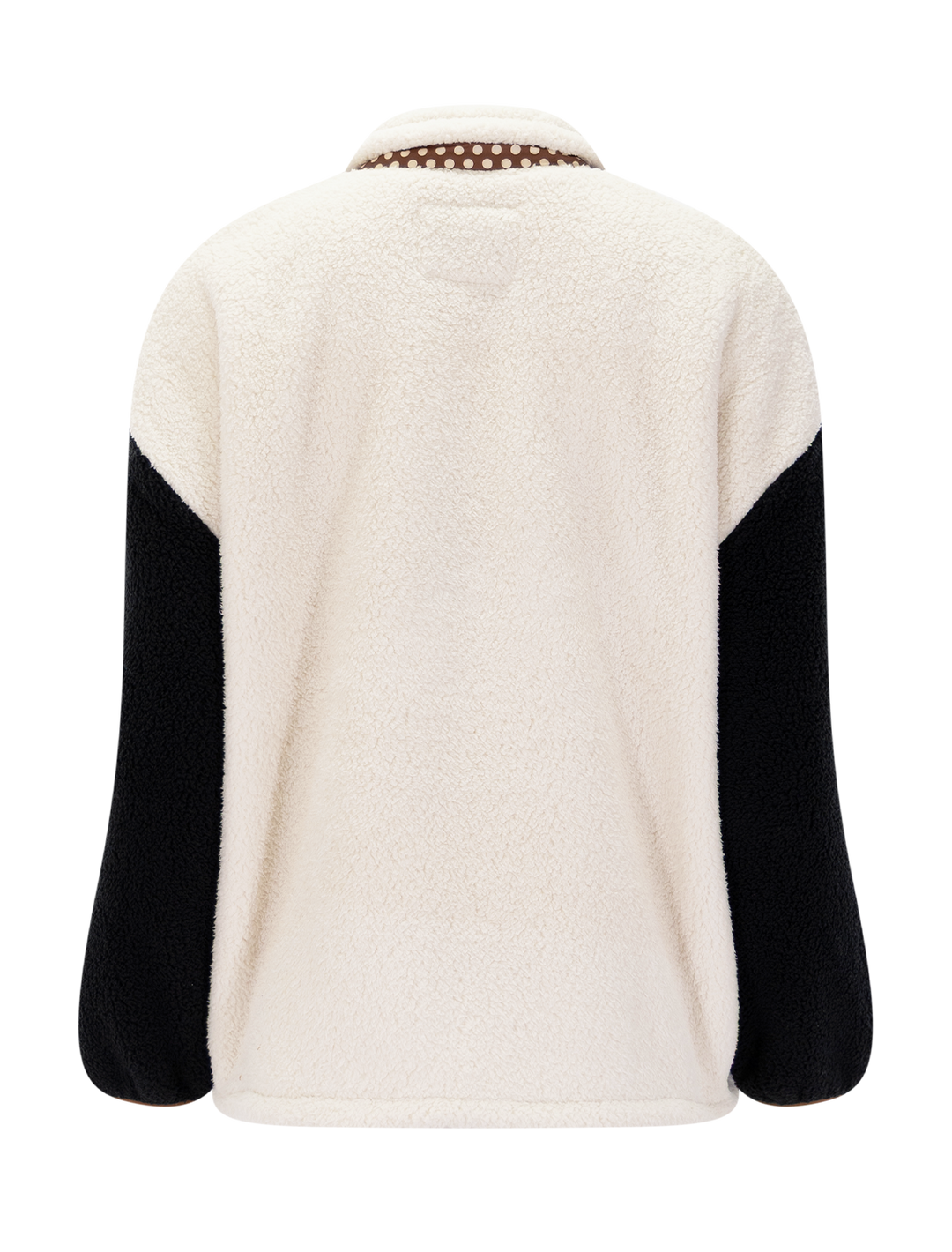 the plush crosswind pullover in cream and chocolate
