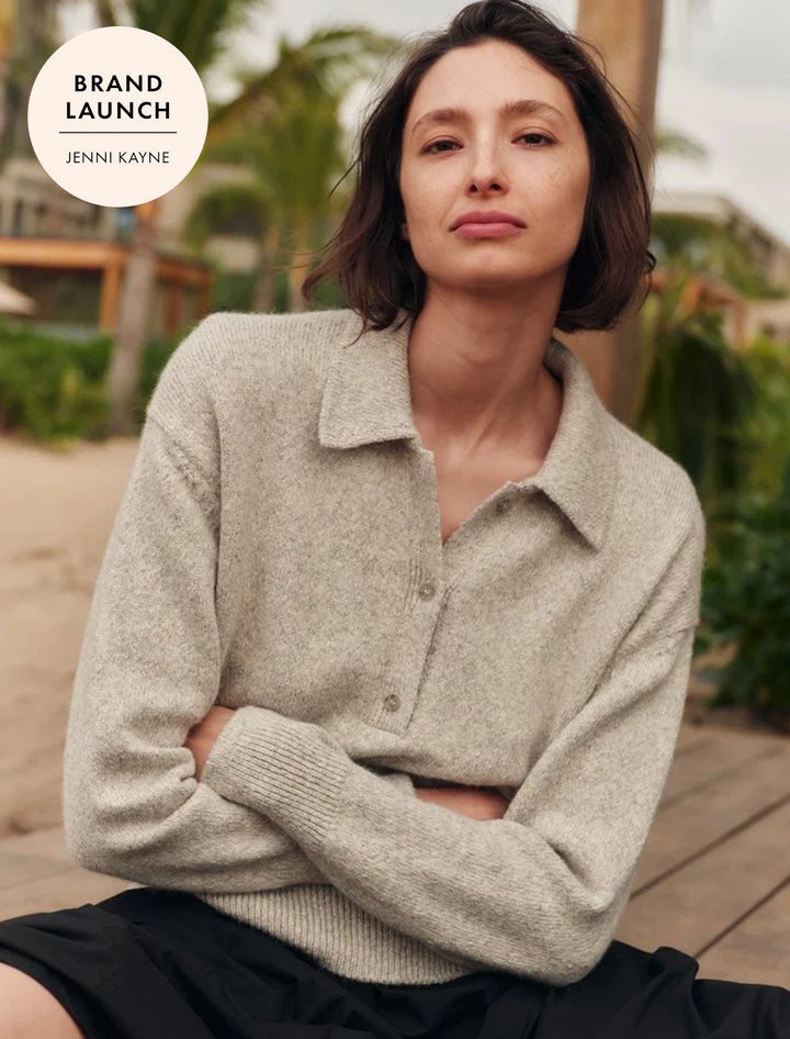 burke polo in pale gray