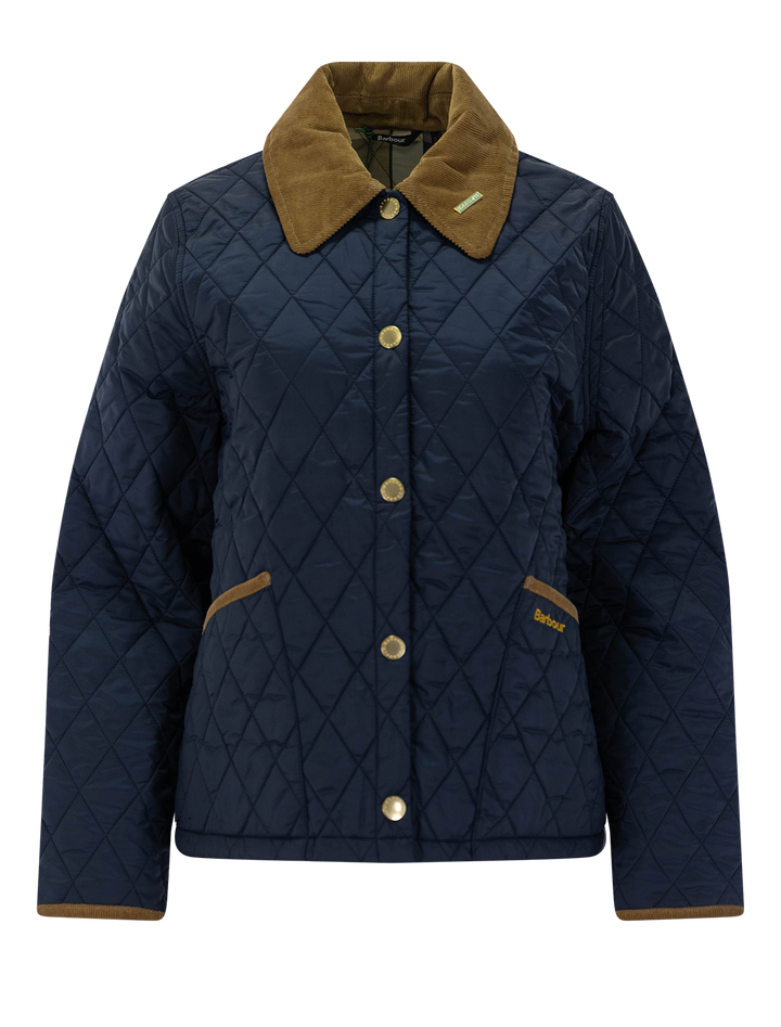 icons cropped liddesdale quilted jacket in dark navy