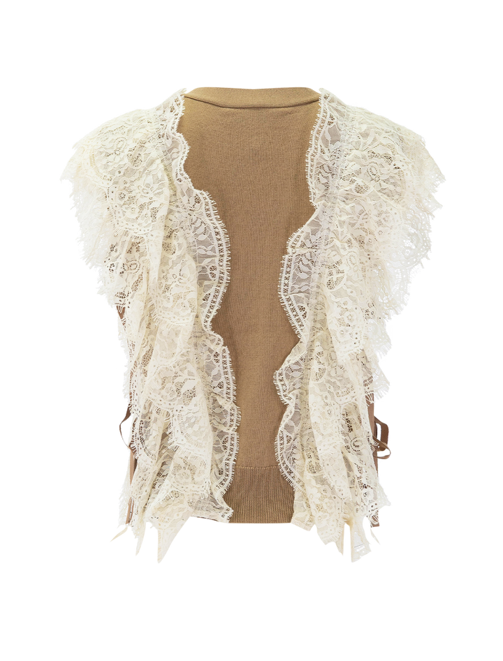 lisette solid sweater vest in khaki