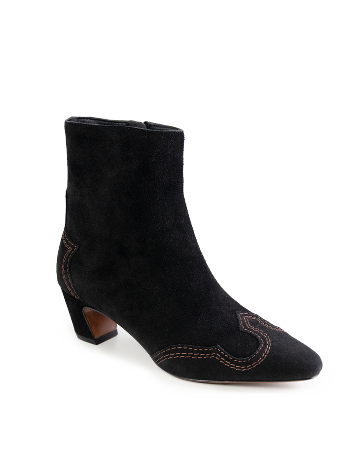 aspen booties in black suede