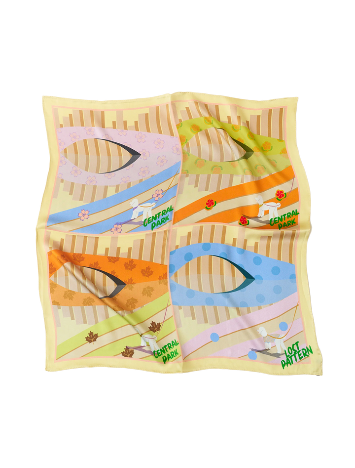seasons in the park scarf in yellow
