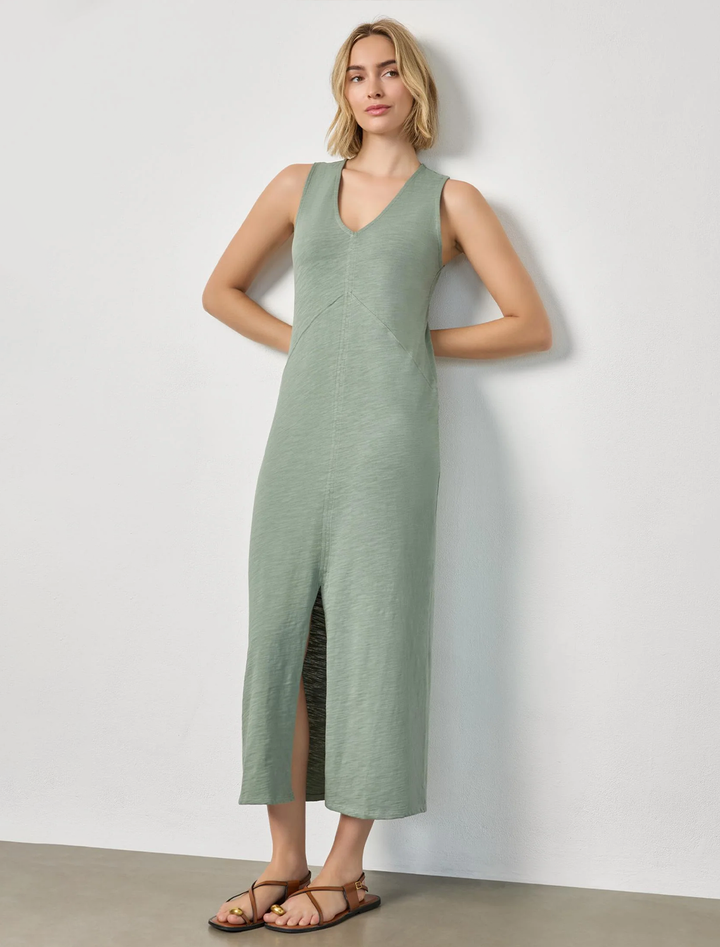 v neck maxi dress in sage
