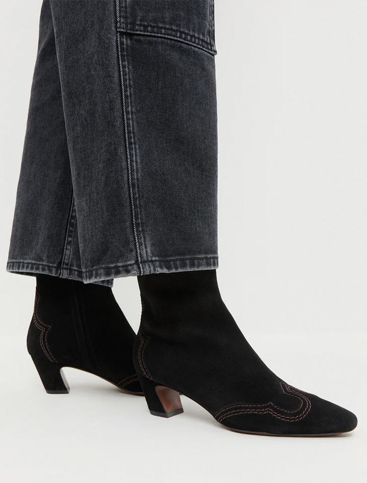 aspen booties in black suede