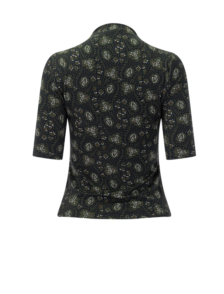 james top in black print